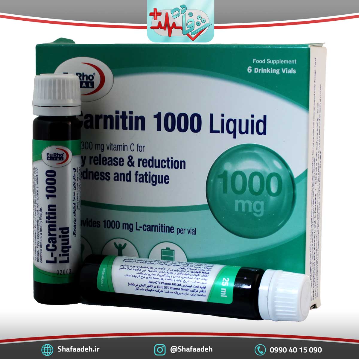 ال کارنیتین 1000 لیکوئید یوروویتال – L-Carnitin 1000 Liquid Eu Rho Vital