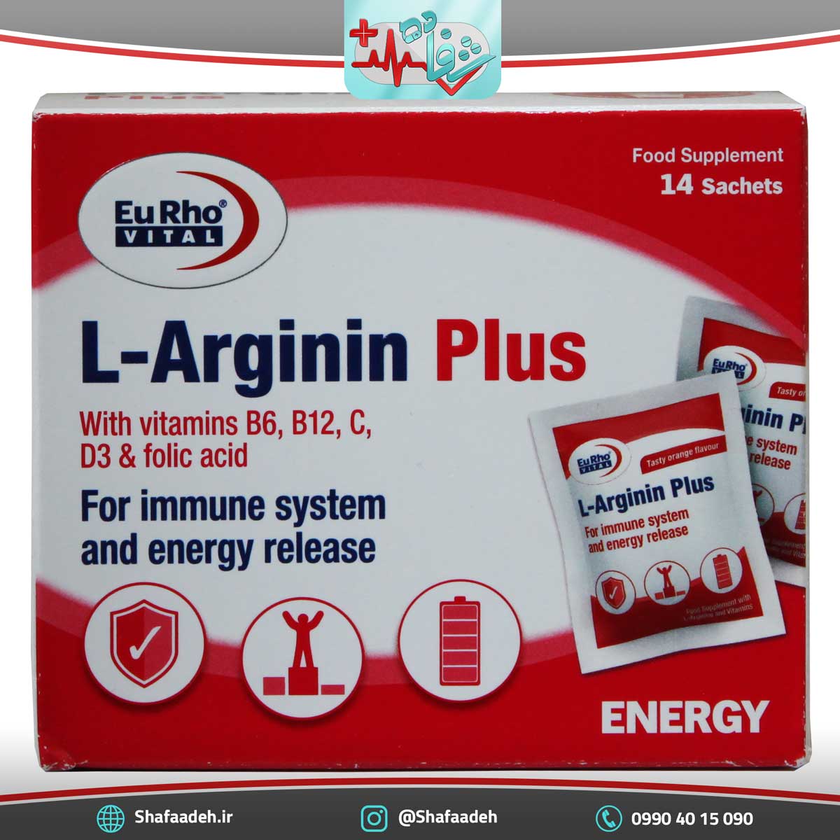 ساشه ال آرژینین پلاس یوروویتال 14 عدد - Eurhovital L Arginin Plus 14 Sachets