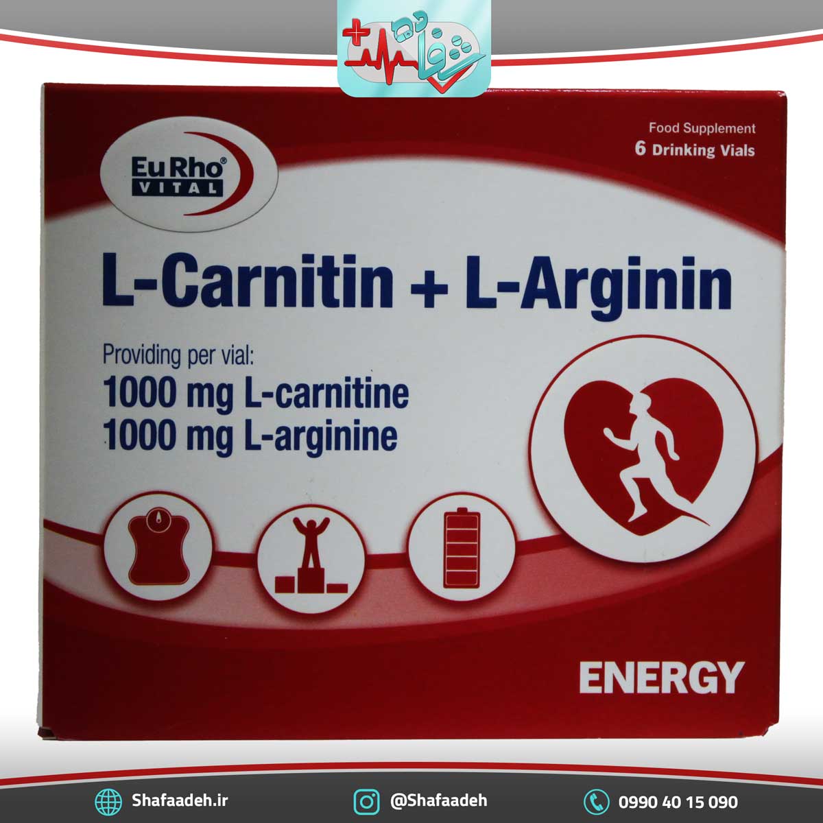ال کارنیتین و ال آرژینین یورویتال 6 عددی - L Carnitin Plus L Arginin 6 Vials